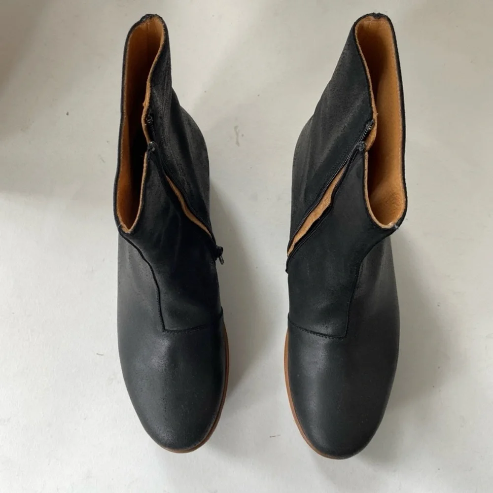 MM6 MAISON MARGIELA | 38.5 / 8 | La Garçonne Waxed Boot Platform Cracked Leather